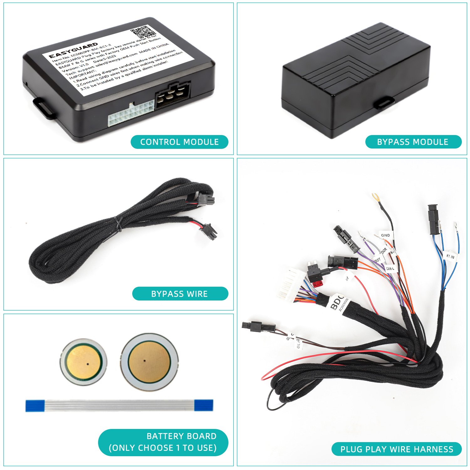 ECS002PP-BM-FM1 Plug Play Remote Starter Fit for BMW 1 Series F20 F21 11-18 F30 F31 F34 F35 F80 3 3GT M3 with Factory OEM Push S