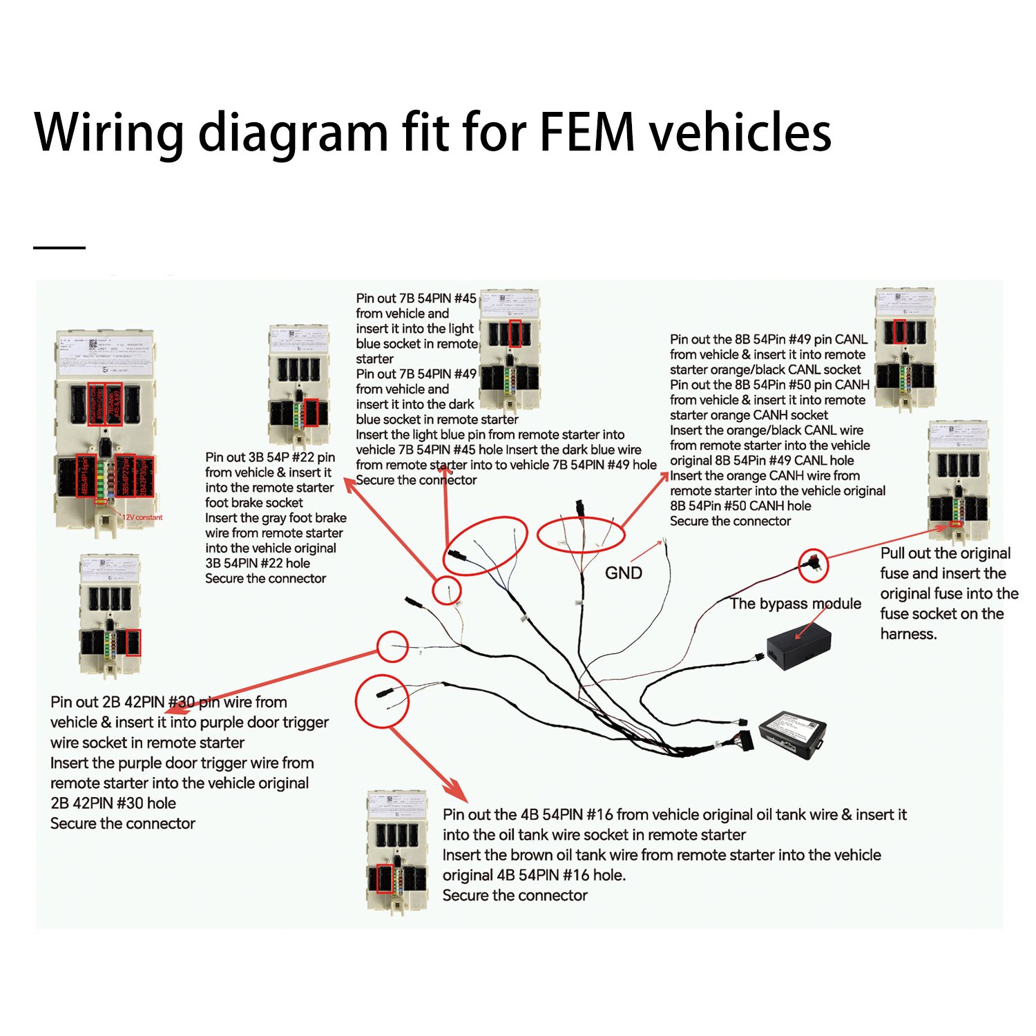 ECS002PP-BM-FM1 Plug Play Remote Starter Fit for BMW 1 Series F20 F21 11-18 F30 F31 F34 F35 F80 3 3GT M3 with Factory OEM Push S