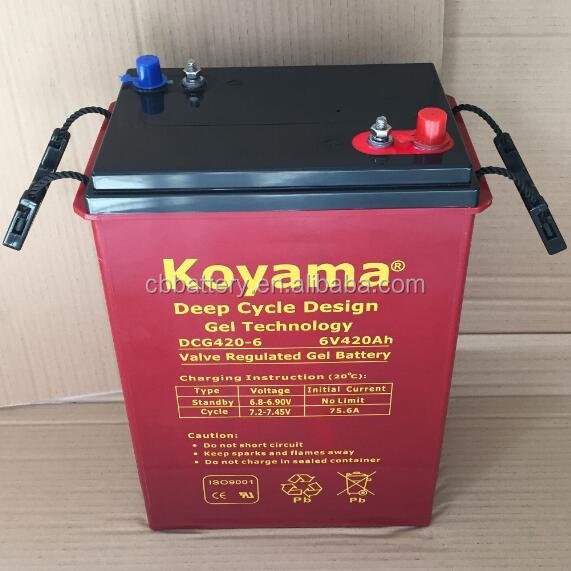 Factory Price 6V 420AH DCG420-6 Deep Cycle Gel Battery for Yacht ,Golf Cart, Forklift, Crane