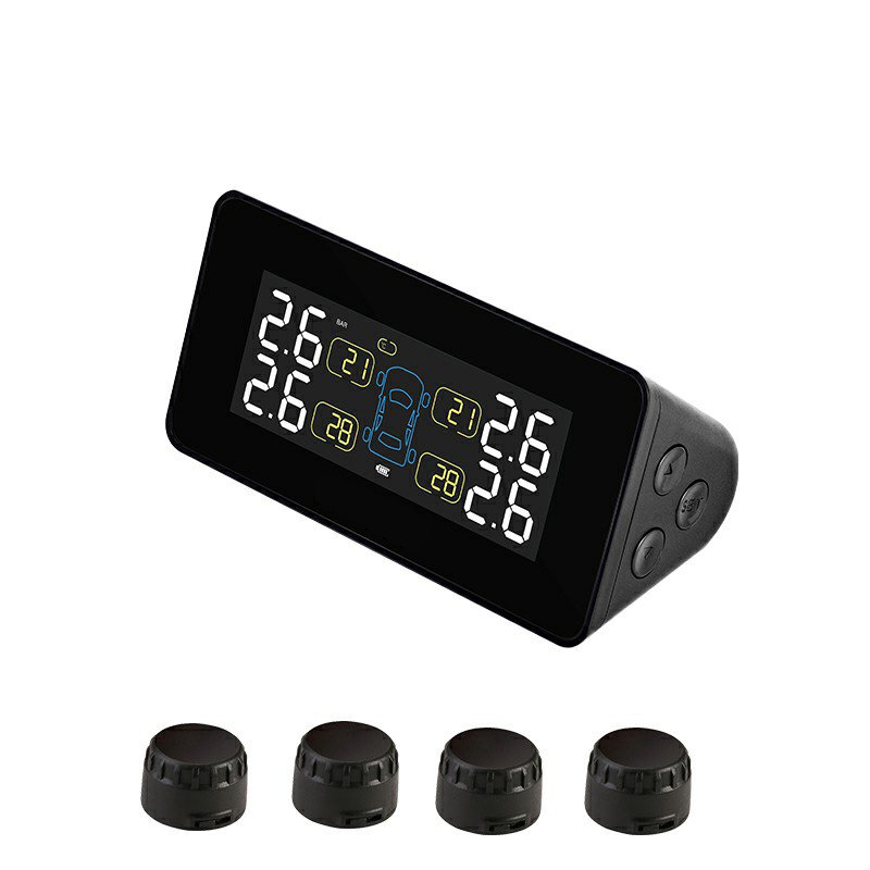 Auto Solar Tire Pressure Monitoring System Wireless Bluetooths Android Actual Time Safely Alarm Tyre Pressure Car TPMS