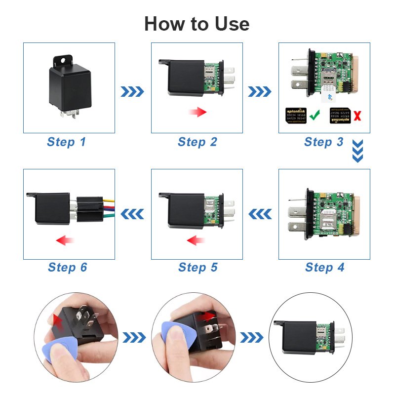 4G Relay Tracker DK09 Mini Wired Smart GPS Locator Real-time Positioning for Vehicle