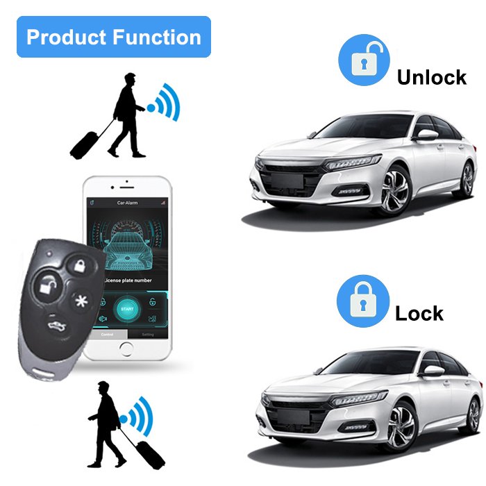 With Bluetoh APP Central Locking Car Alarm Manual Specially Car Alarms and Optional Ultrasonic Sensor Hot Sale in South America