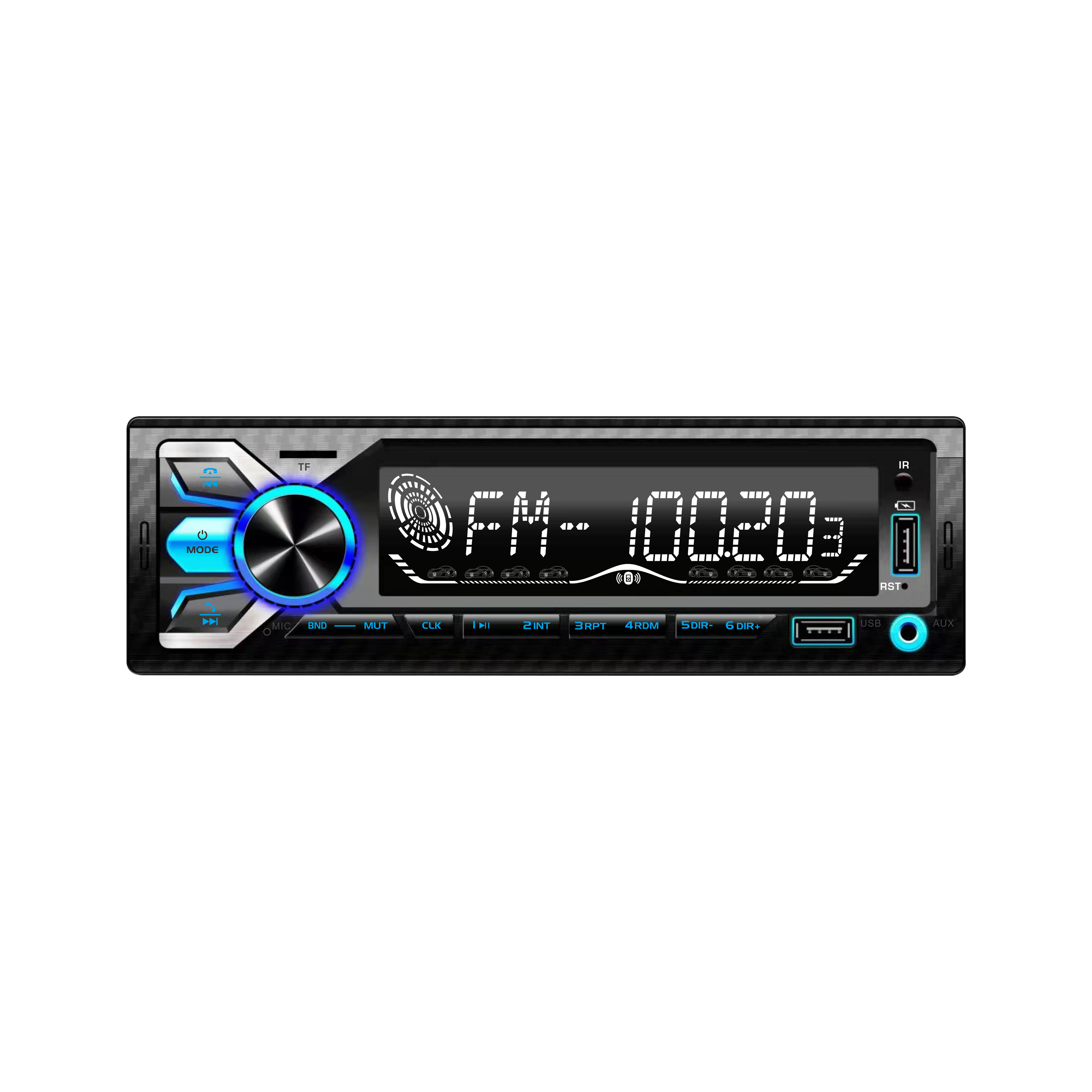 Car MP3 Player with BT EQ Music Support TF Alarm Clock 7 Colors USB 12V LCD 1din Car Audio