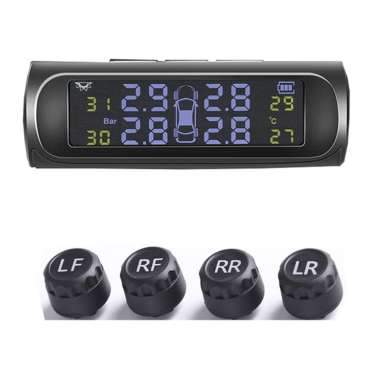 Solar Windshield TPMS Tire Pressure Monitoring System Car Wireless Tyre Pressure Alarm Internal Pressure Sensor