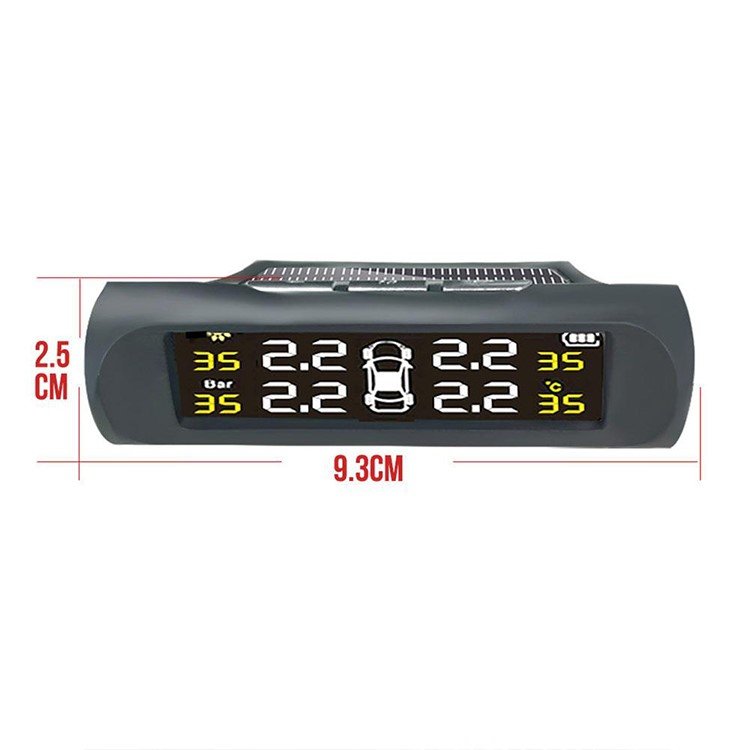 Solar Windshield TPMS Tire Pressure Monitoring System Car Wireless Tyre Pressure Alarm Internal Pressure Sensor