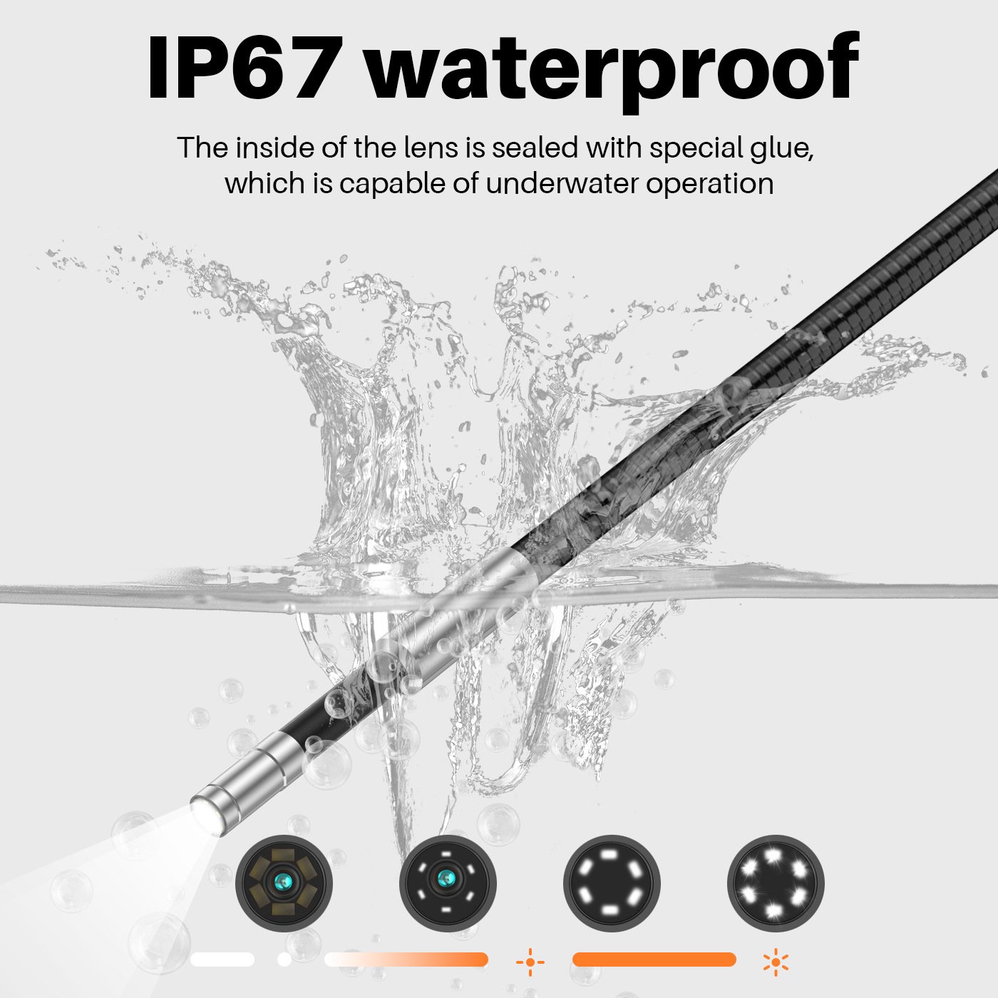 1080P 3.9mm/6mm 4-Way Steering Industrial Endoscope Camera Articulating Borescope with 5.0 " Screen for Car Sewer Inspection