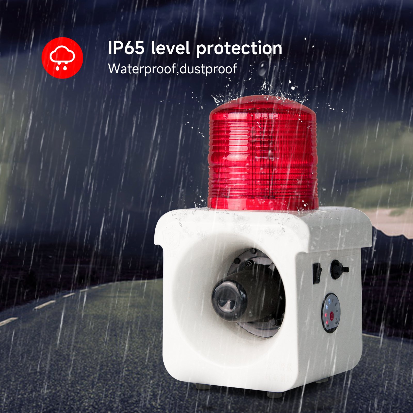 YASONG Portable Motion Sensor Alarm Siren AC100-240V 120dB Car Alarm System LED Strobe Waterproof Motion Sensor Alarm Outdoor