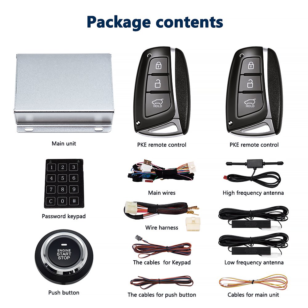 Car Alarm System Security Alarmas Para Autos Keyless Entry System Push Button Start Stop Engine for Old Cars