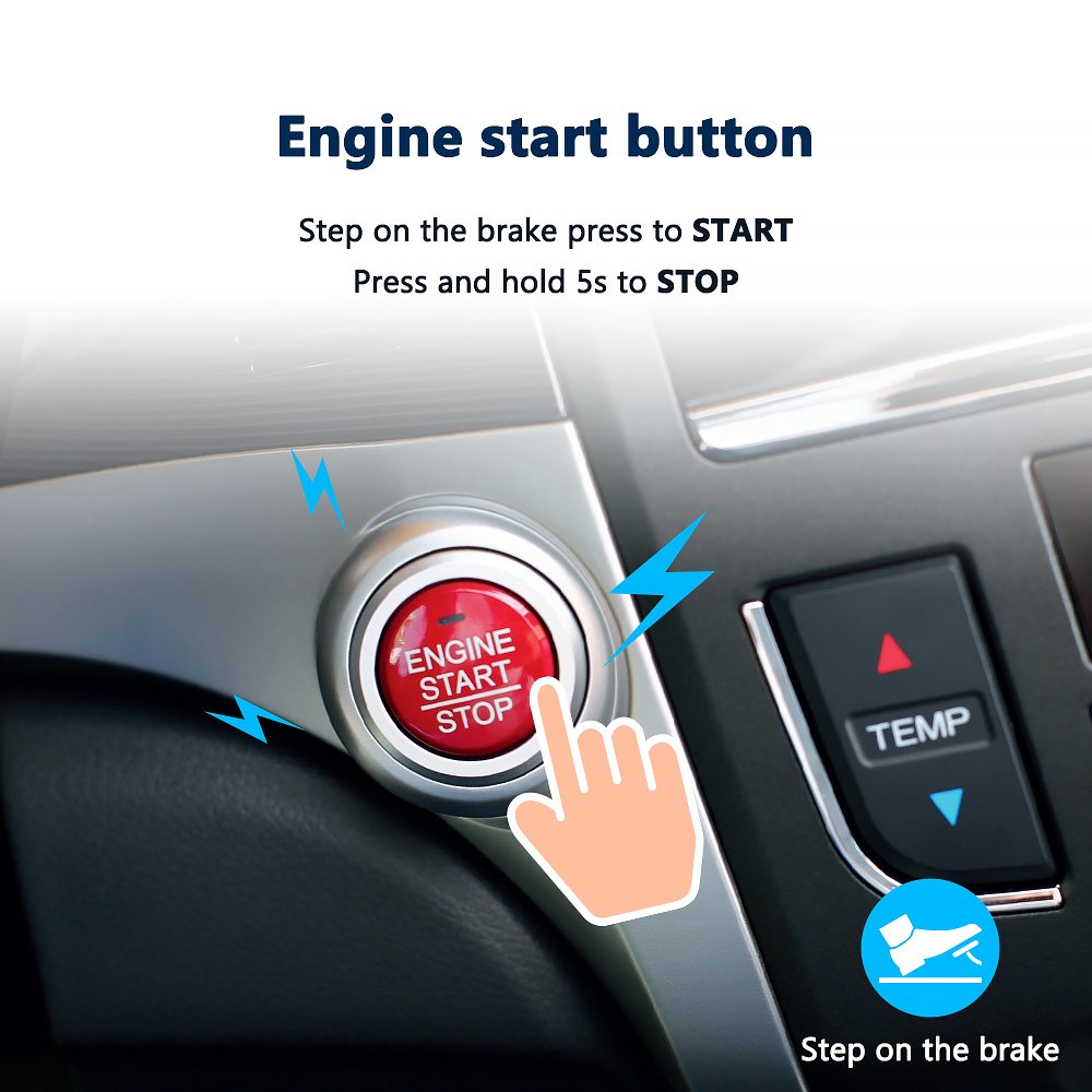 Car Alarm System Security Alarmas Para Autos Keyless Entry System Push Button Start Stop Engine for Old Cars