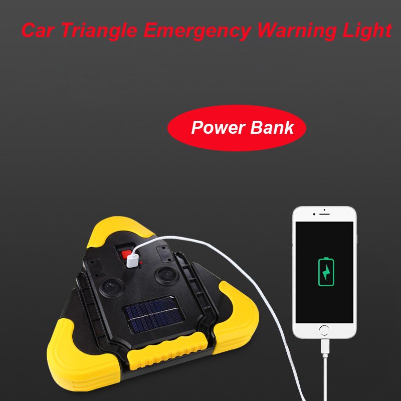 Portable Solar LED Work Light Triangle Warning Sign Car Emergency Breakdown Alarm Lamp Light Others Car Light Accessories