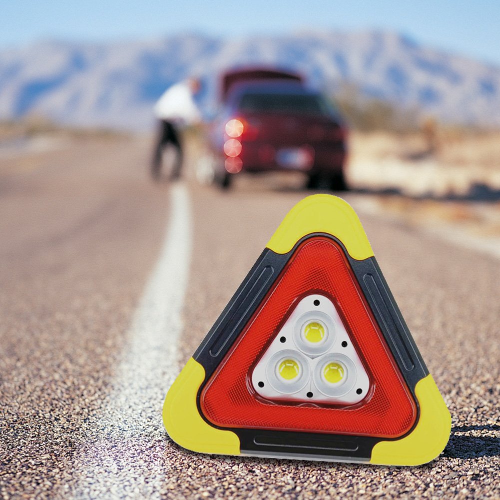 Portable Solar LED Work Light Triangle Warning Sign Car Emergency Breakdown Alarm Lamp Light Others Car Light Accessories