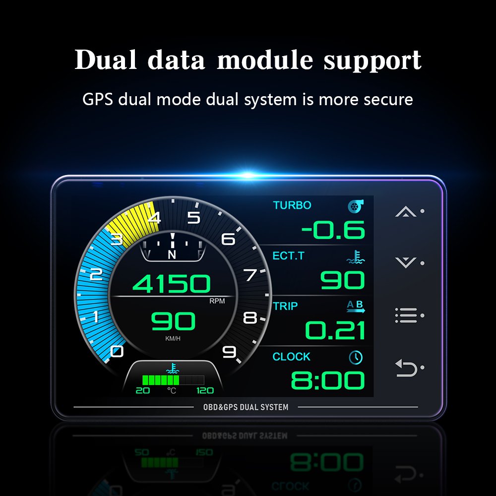 New Head up Display XS OBD2 Gauge Display GPS Speedometer Hud Car Accessories for Car Multifunction Digital Gauge Cluster