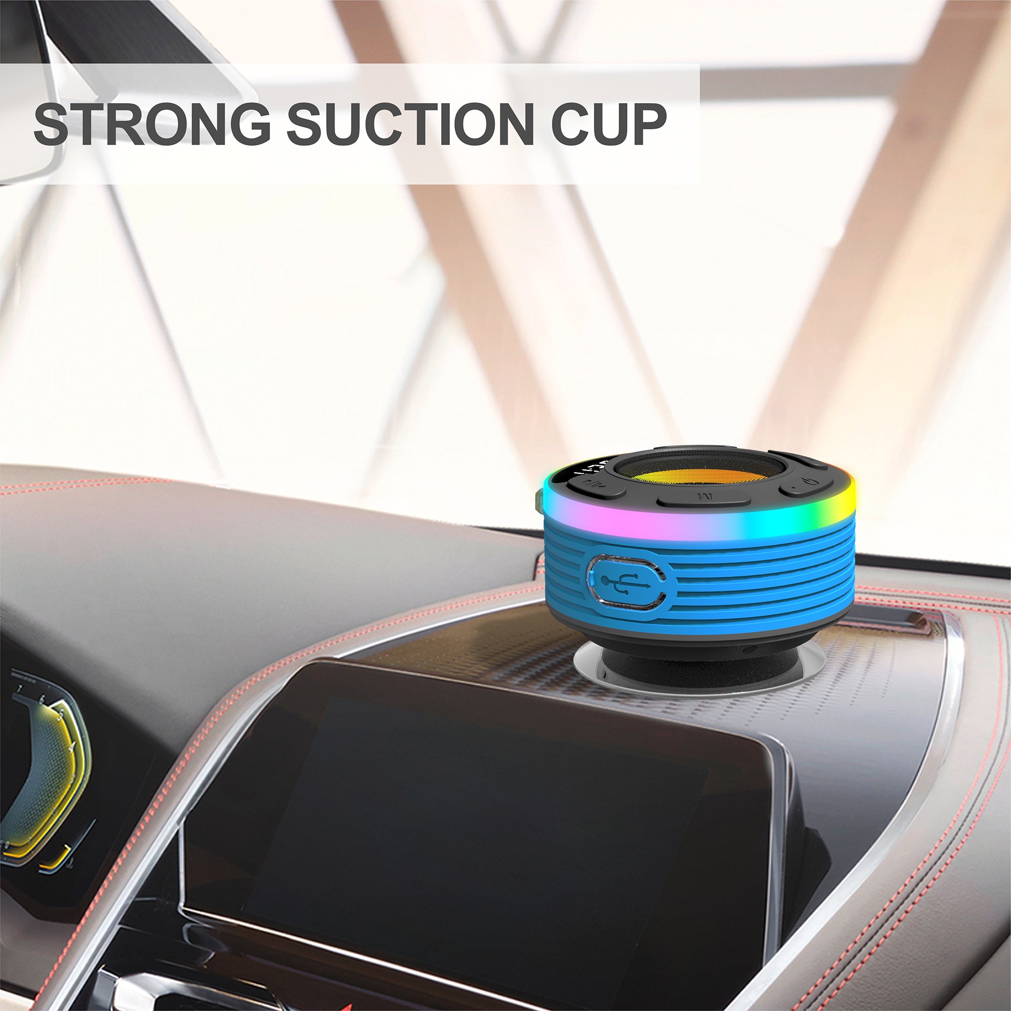 Portable IPX7 Waterproof Bt5.0 Mini Music Audio Bone Conduction LED Car Speaker Accessories Outdoor Wireless Speaker