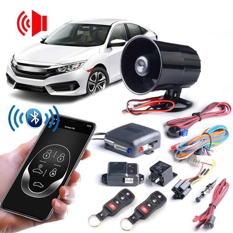 DC 12V Keyless One Way Car Alarm BT Mobile APP Remote Control Smart Car Alarm System
