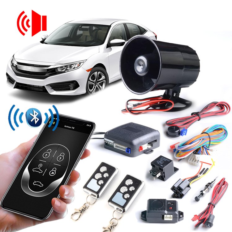 DC 12V Keyless One Way Car Alarm BT Mobile APP Remote Control Smart Car Alarm System