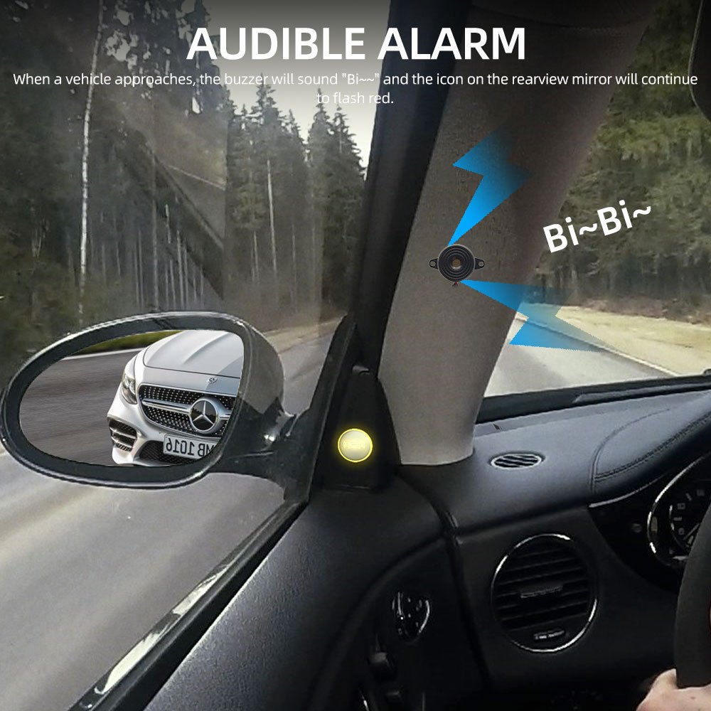 Car 77Ghz Double Radar Microwave Meters BSD BSM Lane Change Alarm Blind Spot Detection Monitor Driving Warning System With Alarm