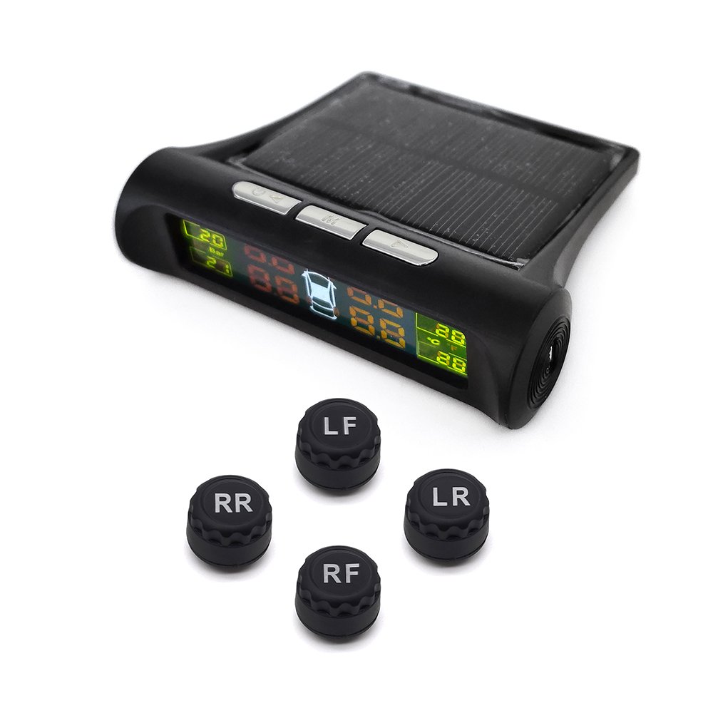 Solar Power Wireless Automatic Tire Pressure Alarm Monitoring System Car TPMS Sensor