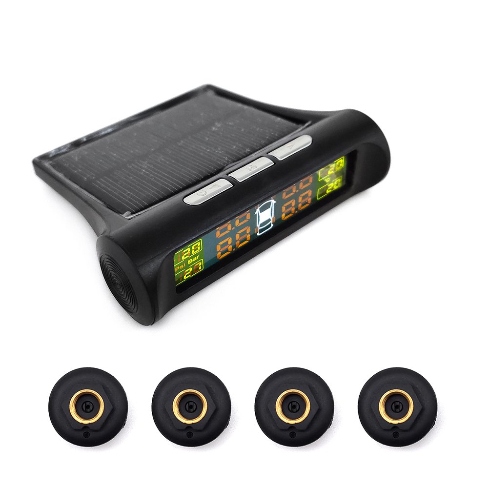 Solar Power Wireless Automatic Tire Pressure Alarm Monitoring System Car TPMS Sensor