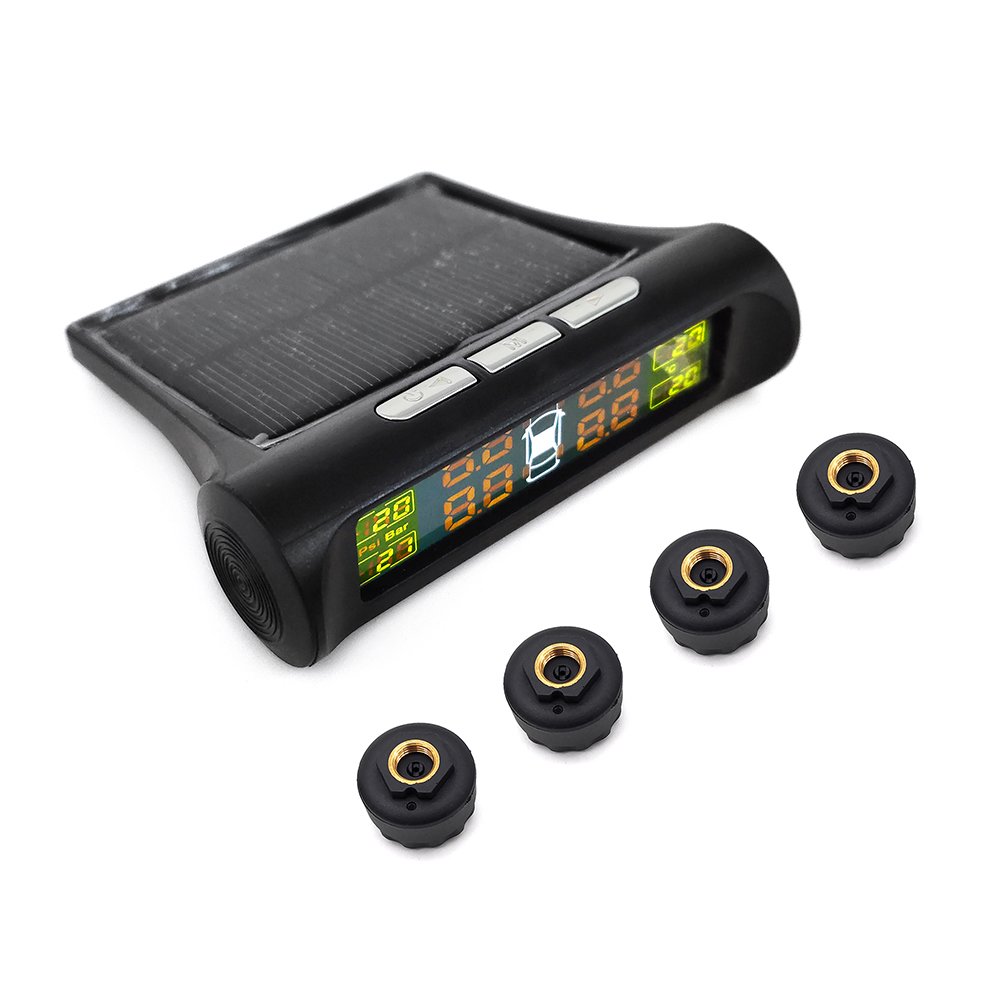 Solar Power Wireless Automatic Tire Pressure Alarm Monitoring System Car TPMS Sensor