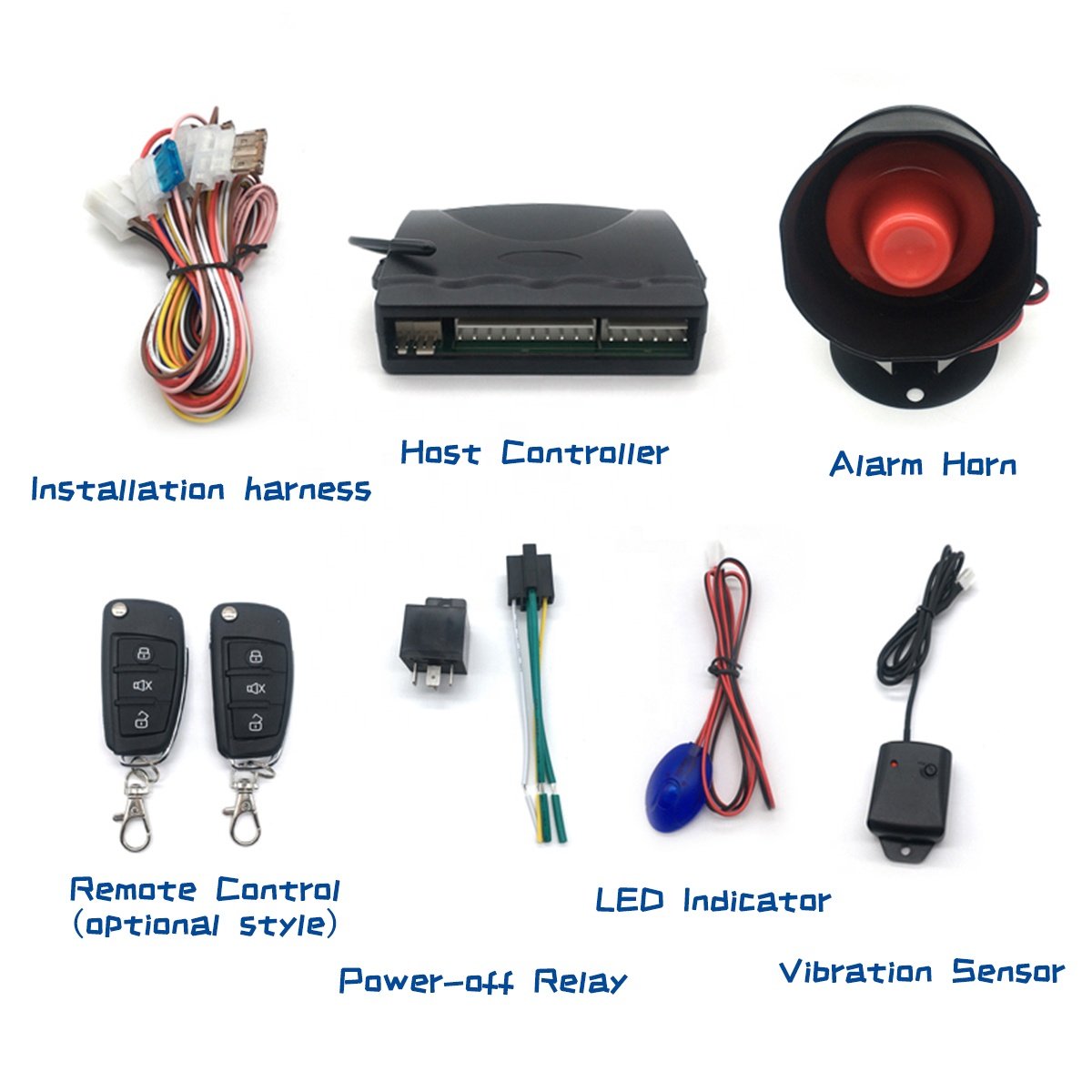 12V Universal Car Alarm System Anti-Hijacking Central Locking System One Way Smart Keyless Entry Car Security System