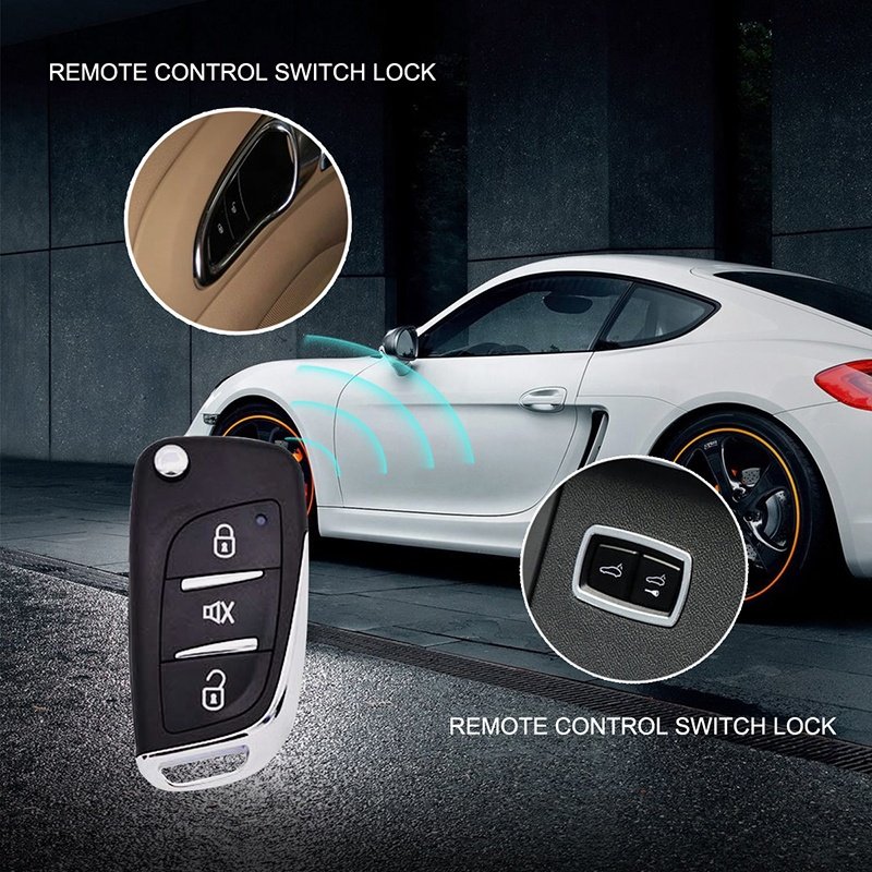 12V Universal Car Alarm System Anti-Hijacking Central Locking System One Way Smart Keyless Entry Car Security System