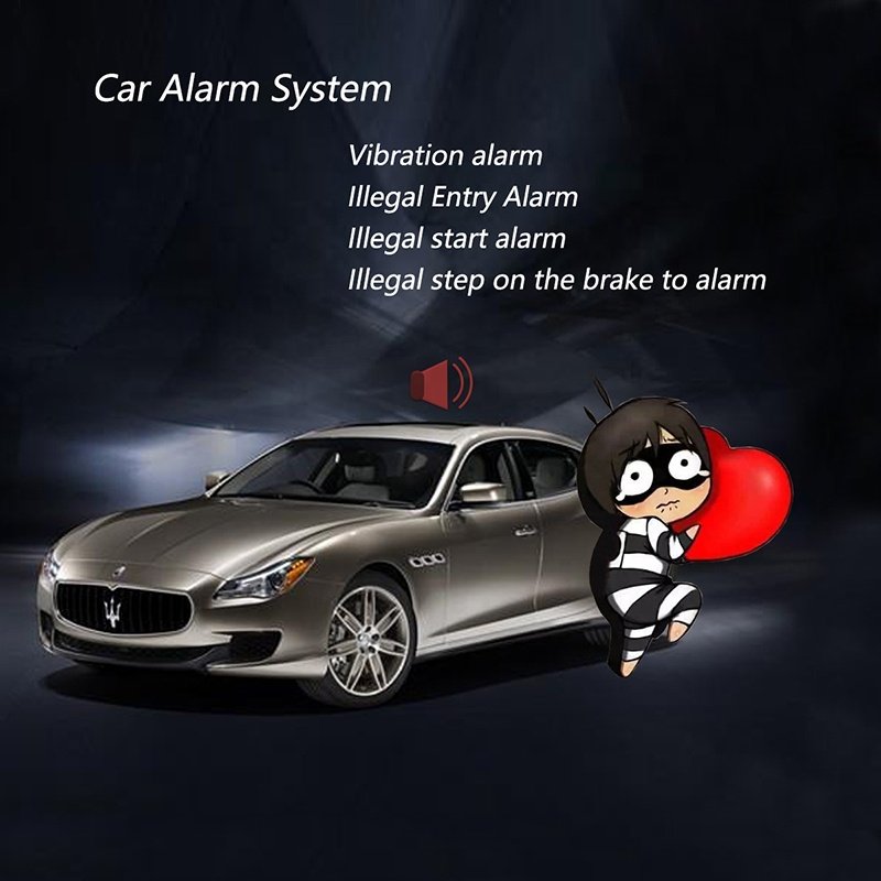 12V Universal Car Alarm System Anti-Hijacking Central Locking System One Way Smart Keyless Entry Car Security System