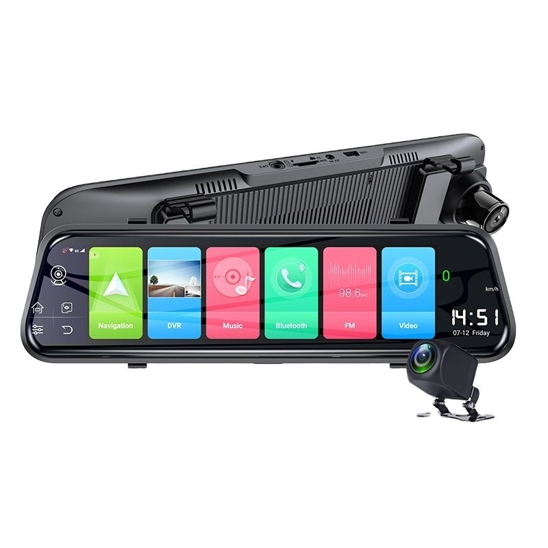9.66 Inch Touch Screen Smart Streaming Mirror Car Camera 4G Internet DVR Recorder Android 8.1 GPS Navigation 2GB+16GB