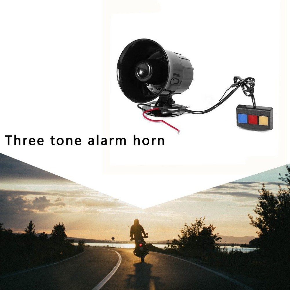 12V Car Alarm 3 Tone Sound Siren Horn Motor Siren Waterproof