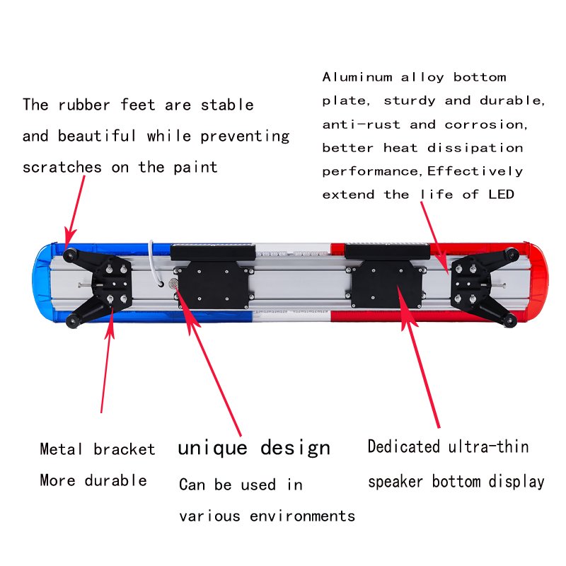 140Cm Manufacture Warning Led Truck Ambulance Siren With Multicolor Lightbar