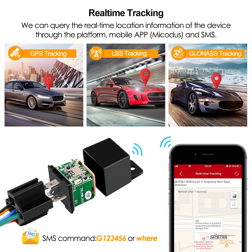 Upgrade CJ730 Gps Auto Platform MV730 Acc Detection Relay Vehicle Tracking Gps Device Rele Rastreador Gps Para Vehiculo