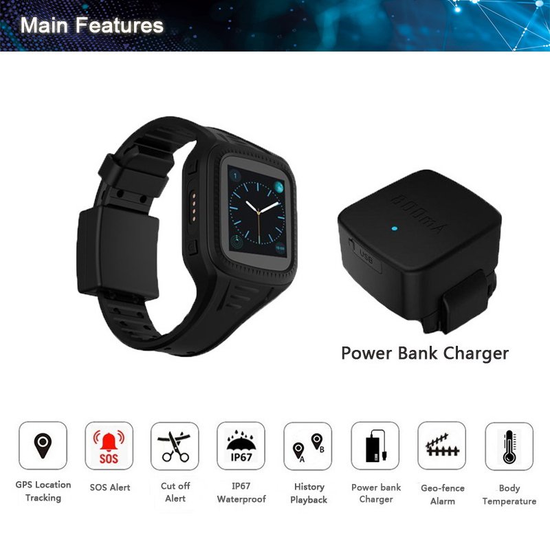 Gps Ankle Bracelet House Arrest Offender Tracking GPS Watch Cut Off Alarm with Tracking Platform