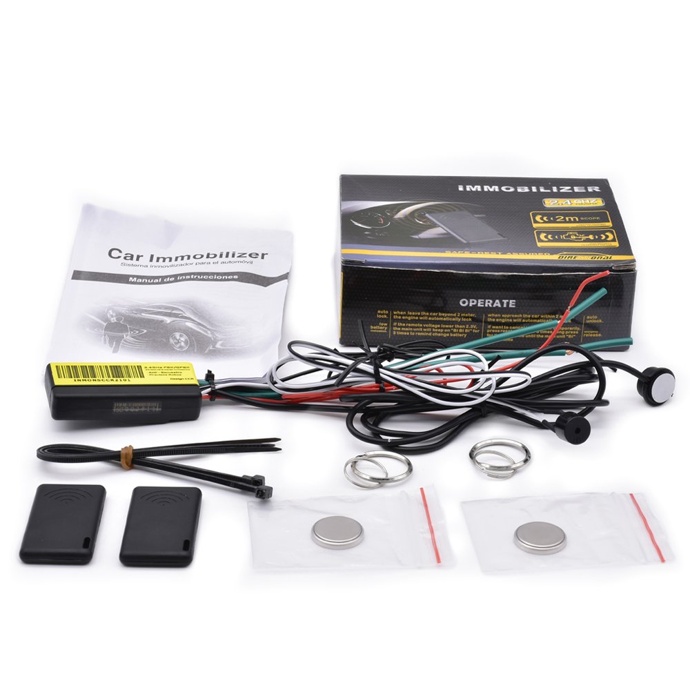 One-Way Car Alarm Immobilizer with Engine Push Button Start/Stop RFID Lock Ignition Anti-Theft System