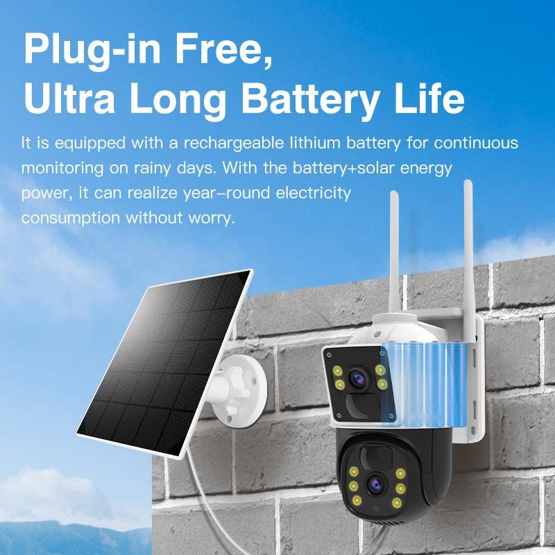 WiFi IP66 4K 8MP Solar-Powered Bullet Dome Camera with Night Vision 4G Connectivity Two-Way Audio Outdoor Security System