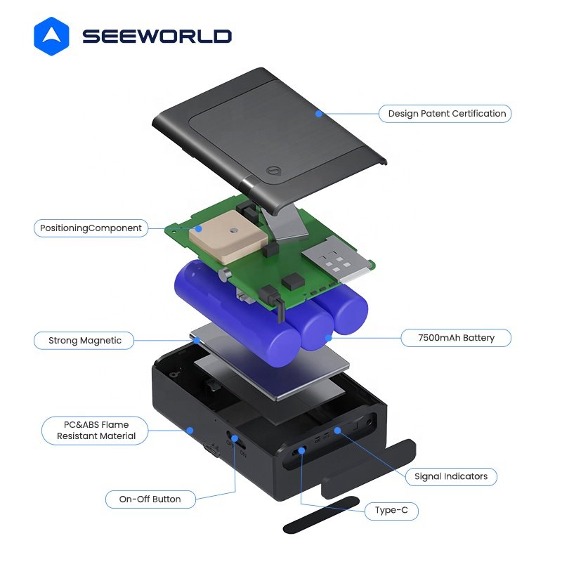 SEEWORLD 7500mAh Long Battery Life Wireless Real Time Online Car Tracker Vehicle Tracking GPS Device System for Motorcycle
