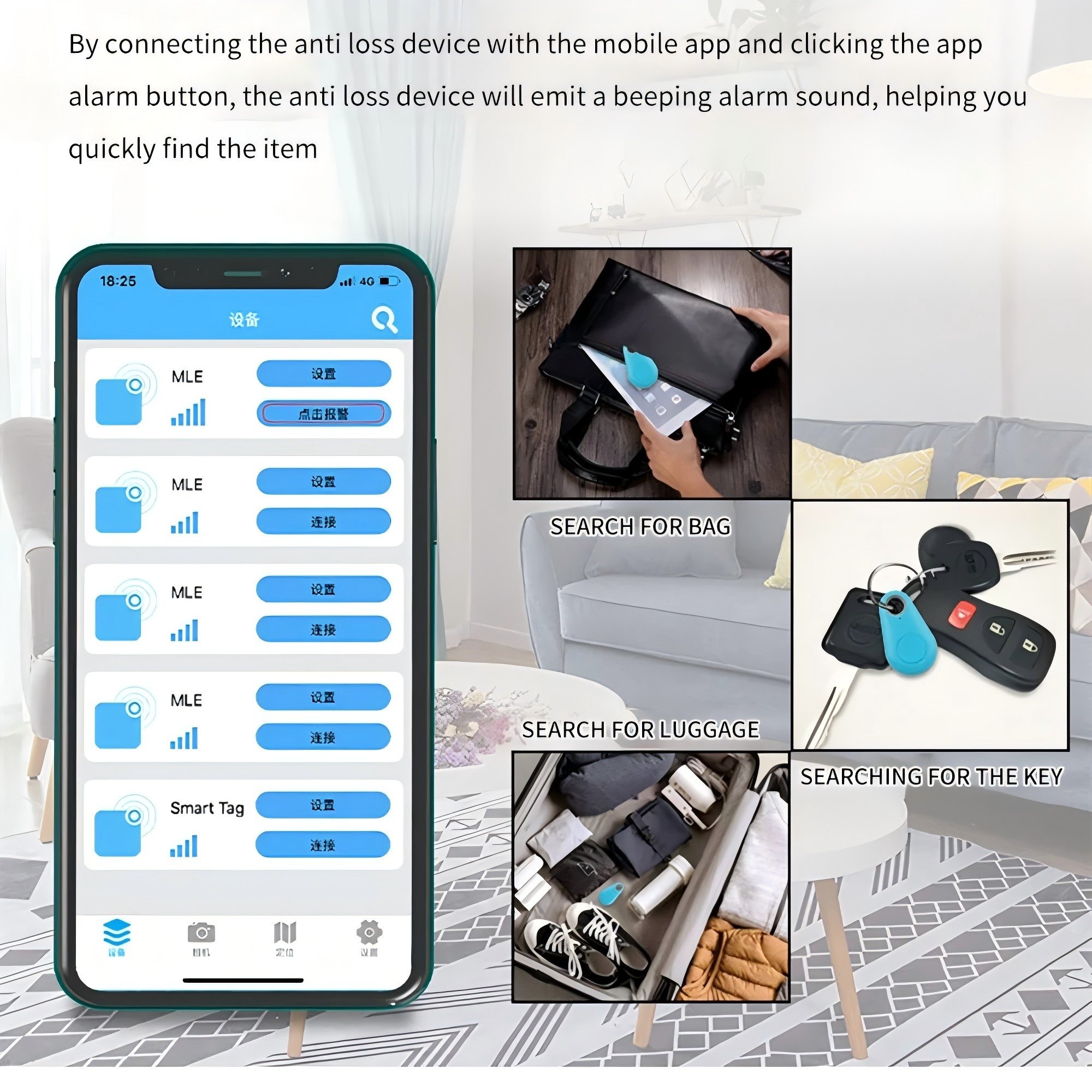 Smart Portable Wireless Key Finder Locator Bluetooth ITag Key Chain Tracker Personal Anti-Loss Alarm Device for Car Pet Wallet