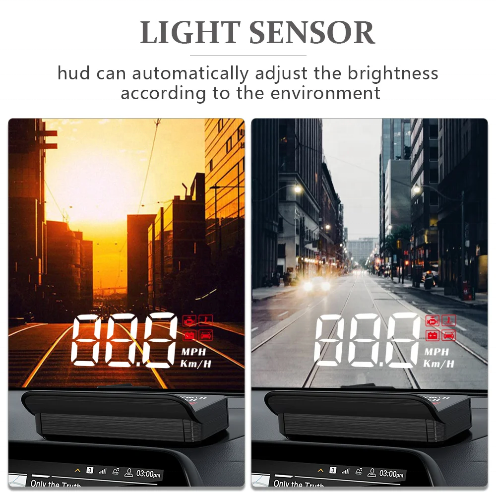 WiiYii Car HUD Factory M3 Windshield Window Display Speed Water Temperature Speed Heads up Display for Car