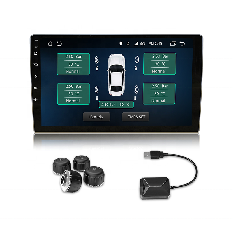 USB TPMS for Android Navigation Tire Pressure Monitoring System Display Alarm Android Navigation Radio With 4 External Sensor