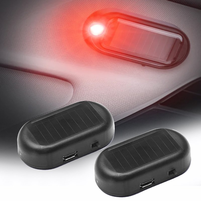 Wireless Anti-Theft LED Security Light for Cars Solar Powered Simulated Dummy Alarm Flashing Safety Lamp Light Cars Light Cars