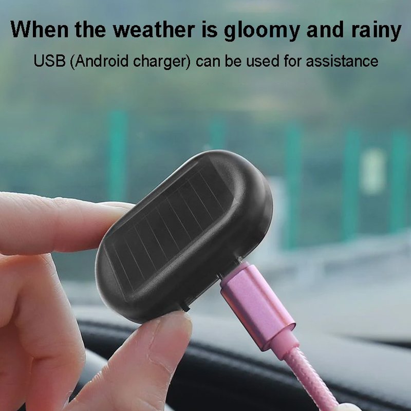 Wireless Anti-Theft LED Security Light for Cars Solar Powered Simulated Dummy Alarm Flashing Safety Lamp Light Cars Light Cars