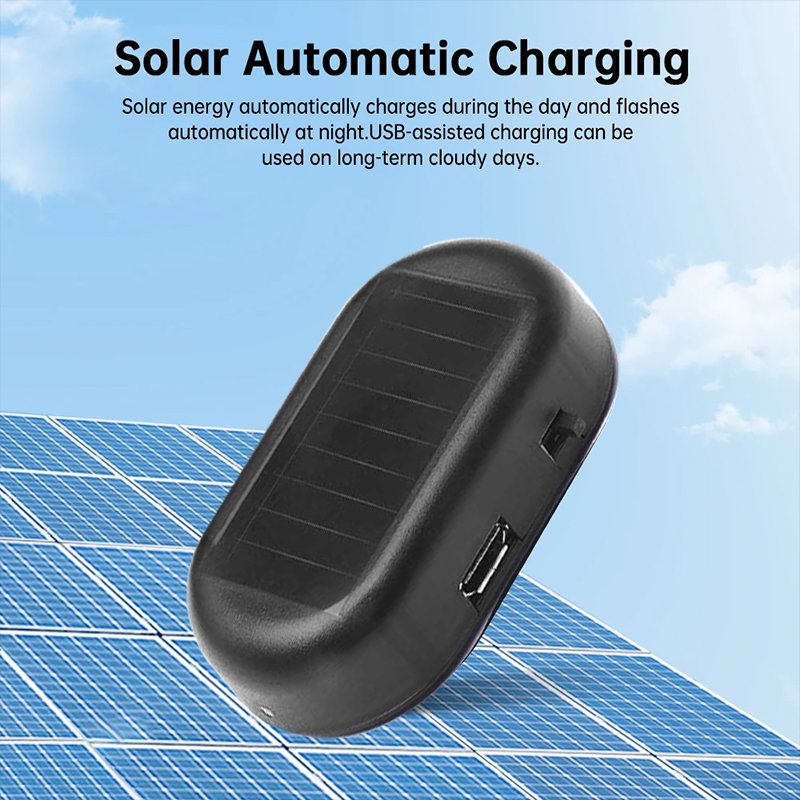 Wireless Anti-Theft LED Security Light for Cars Solar Powered Simulated Dummy Alarm Flashing Safety Lamp Light Cars Light Cars