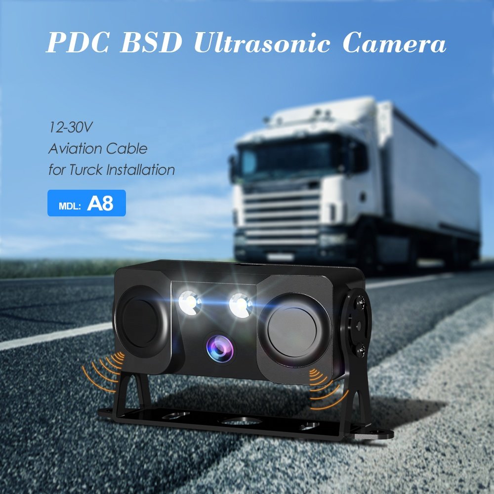 IPoster 4PIN 3-In-1 AHD 1080P PAL 2x Truck Parking Radar Sensors Beeper Alarm and Reversing Rear View Backup Camera Sensor Kit