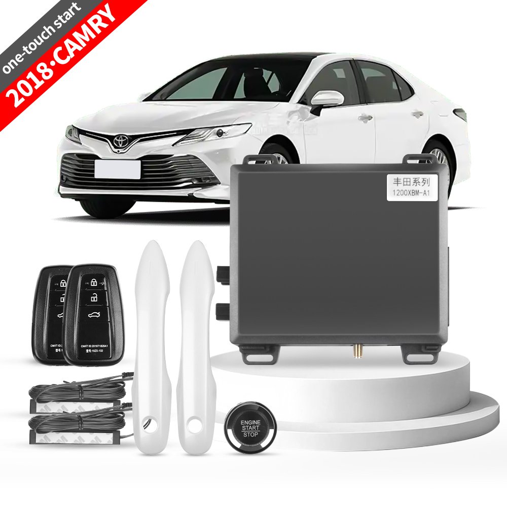 For Toyota 18-23 Camry Car Alarm With Autostart Push One Button Auto Start Stop Keyless Entry System Smart Key Phone Remote Kit