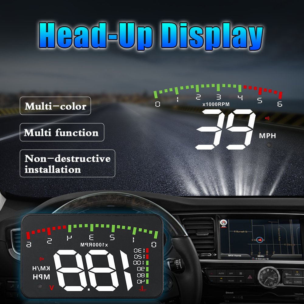 OBDHUD Auto Projector Hud Navigation GPS Obd2 Eobd Speedometer Head up Display Electronics Car Accessories for All Car