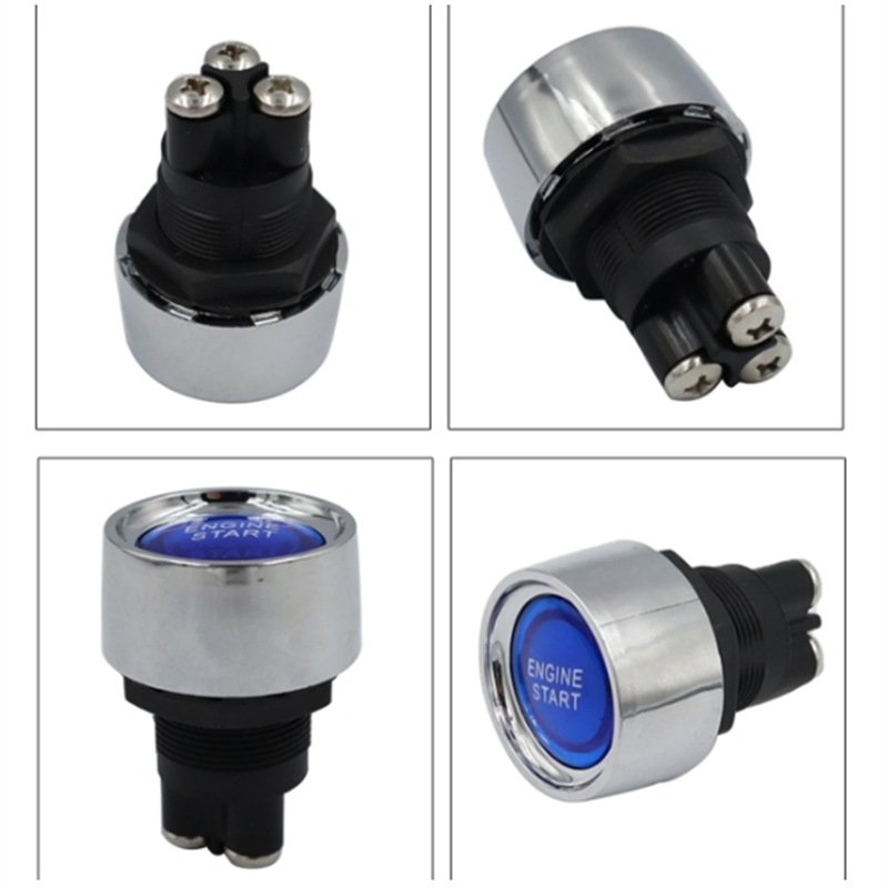 Car Start Engine Button DC 12V 24V 50A Red Push Light Ignition Switch ForMarine RV and Racing Sport ON-Off Momentary