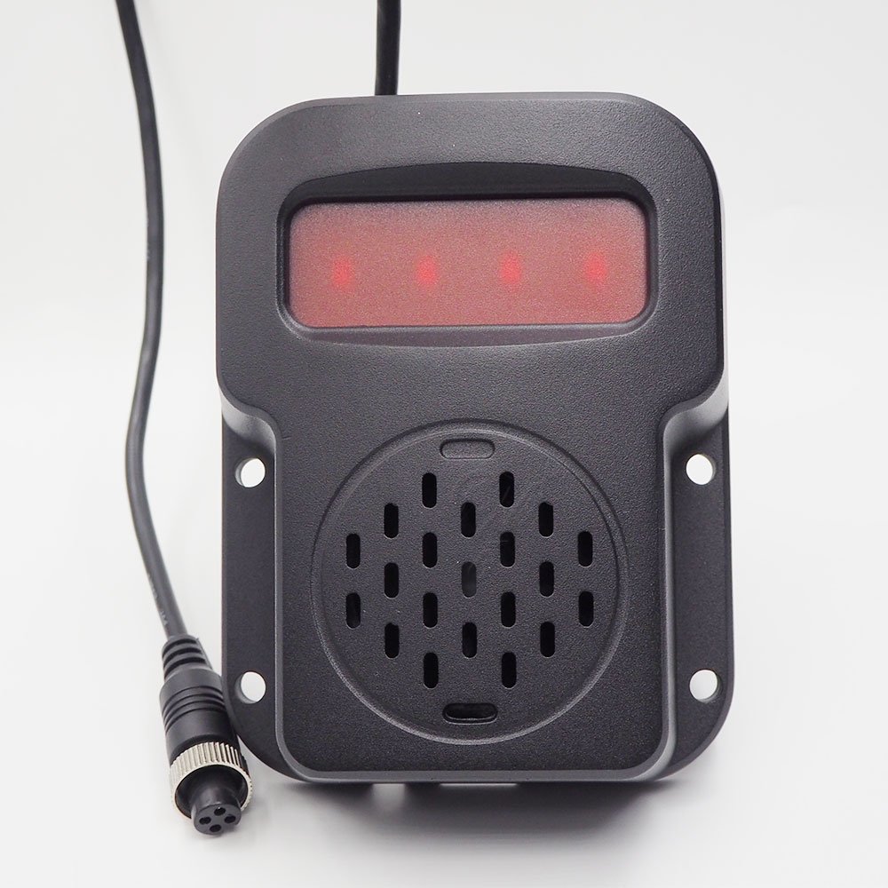 12V Construction Vehicle Blind Area Alarm Left Right Turn Reverse Trigger Audible Visual Pedestrian Warning with Metal Alarm