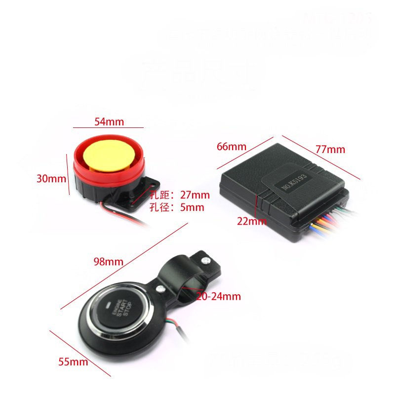 Smart App Remote Engine Start Security Motorcycle Pke Alarm With Remote Controller