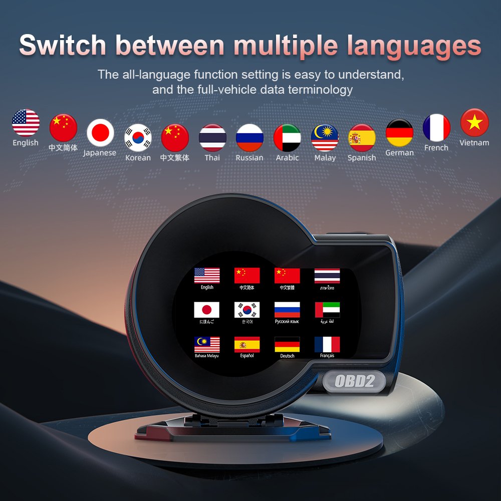 2024 NEW Product F8pro LCD Display GPS+OBD2 Meter Gps Auto Diagnostic Tool Electronics HUD