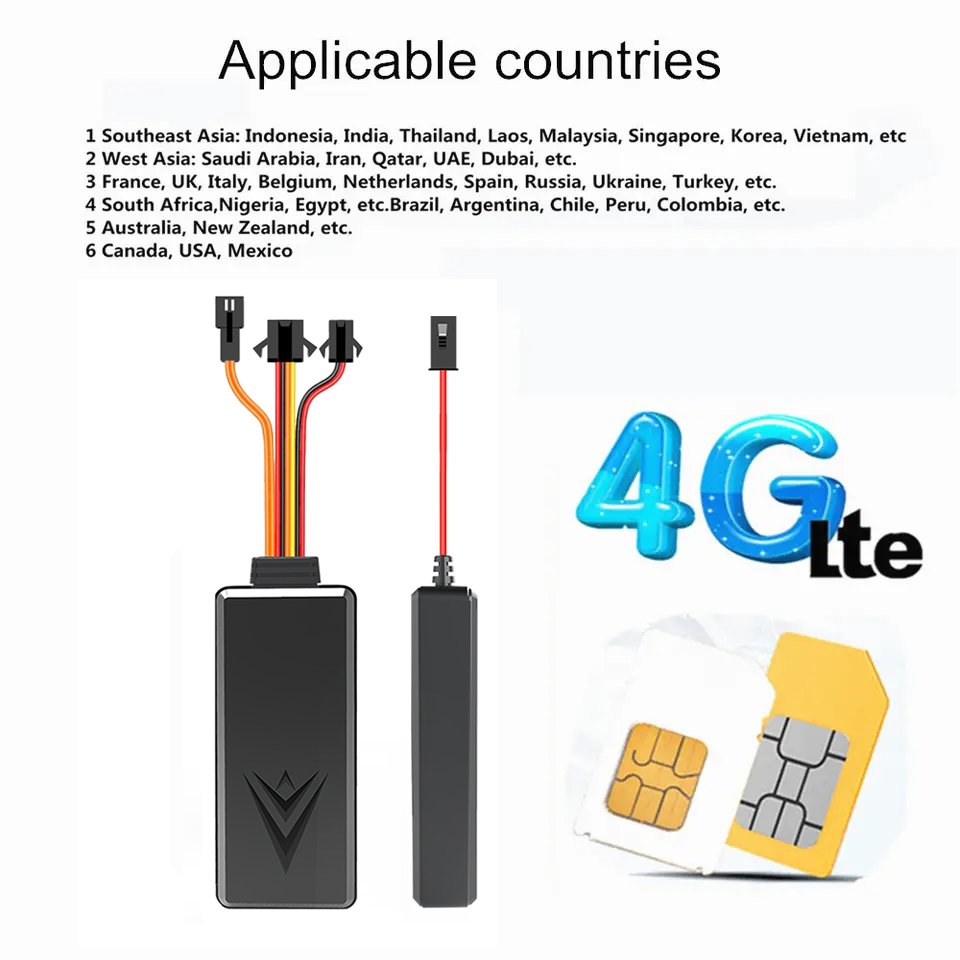 Stop Engine Remotely CA004 Truck Motorcycle Car Alarm 4G GPS Tracking Device