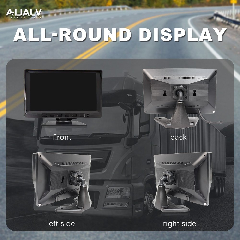 7'' Smart Blind Spot Radar BSD Alarm Recorder AHD Wireless DVR with IR Camera Reverse and Backup Camera Split Screen Monitor