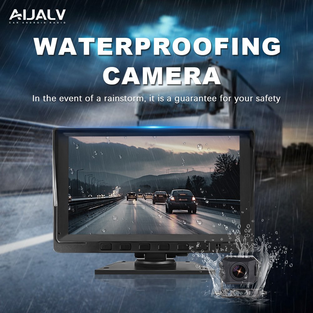 7'' Smart Blind Spot Radar BSD Alarm Recorder AHD Wireless DVR with IR Camera Reverse and Backup Camera Split Screen Monitor